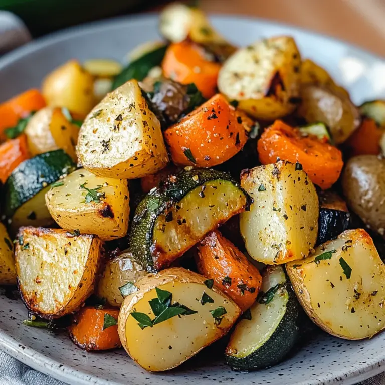 Garlic Herb Roasted Potatoes, Carrots, and Zucchini 🥔🥕🧄