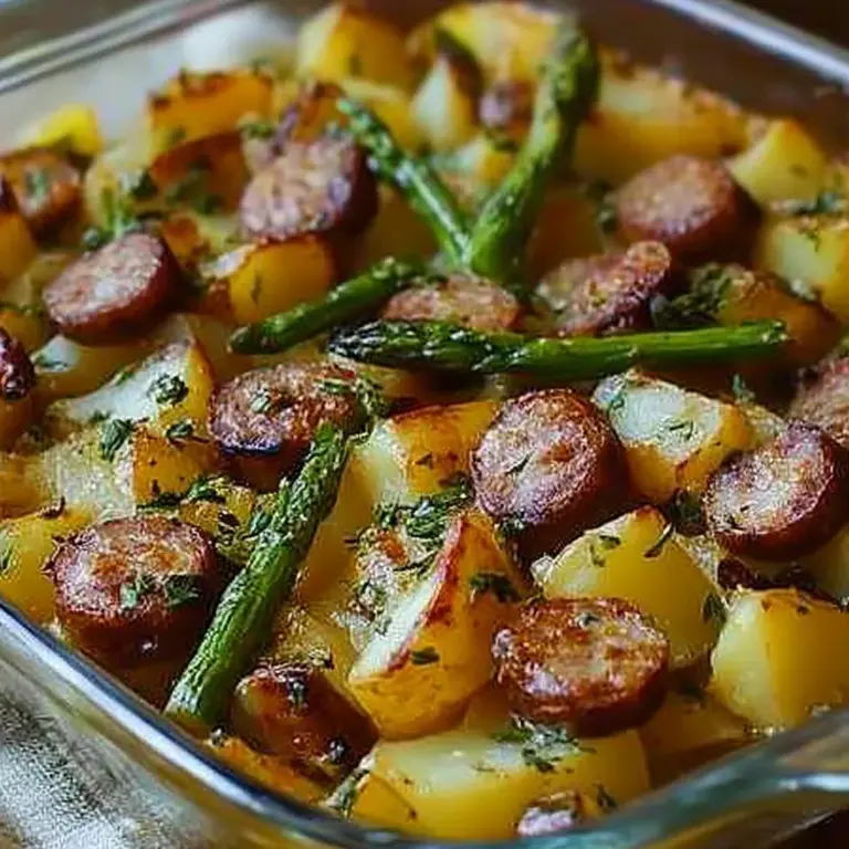 Sausage and Potato Casserole with Spring Veggies