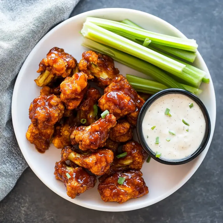 Baked Spicy Honey BBQ Cauliflower Wings