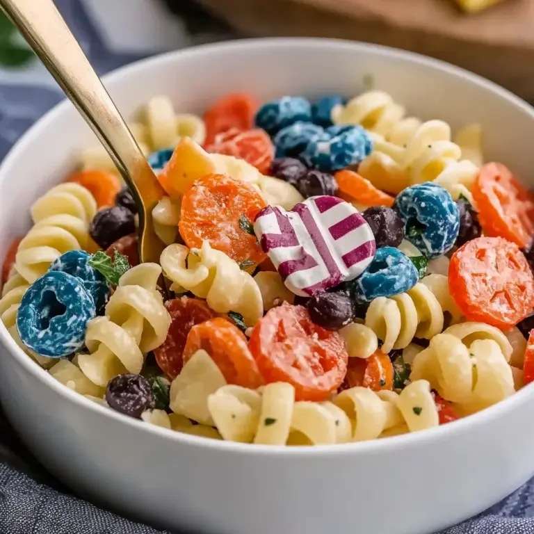Chilled 4th of July Pasta Salad