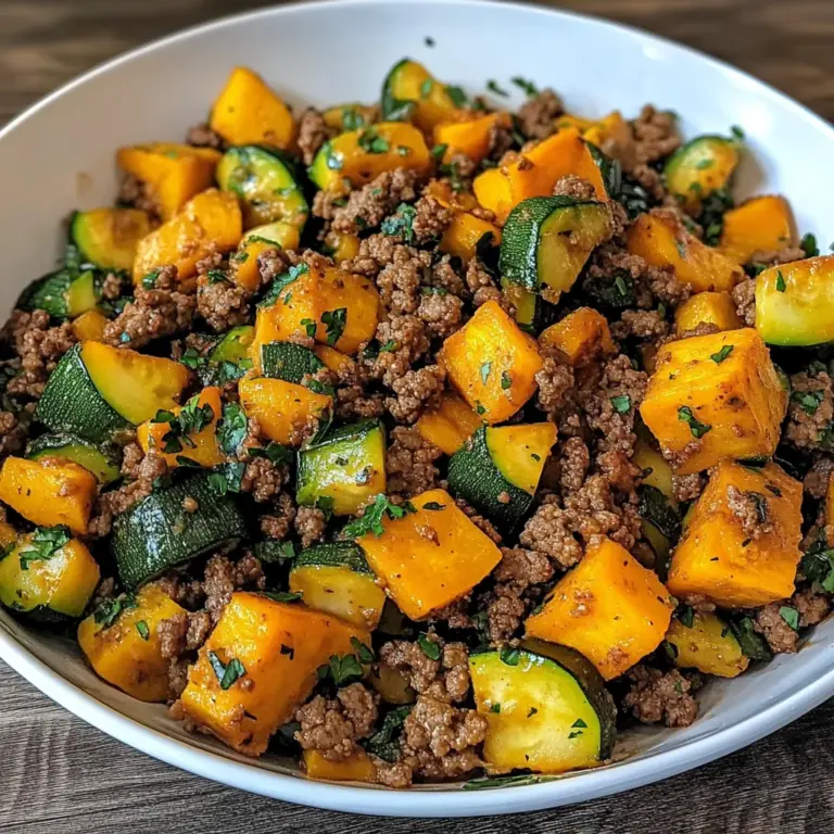 Ground Beef Zucchini Sweet Potato Skillet