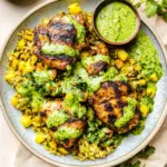 Peruvian Chicken and Rice with Green Sauce