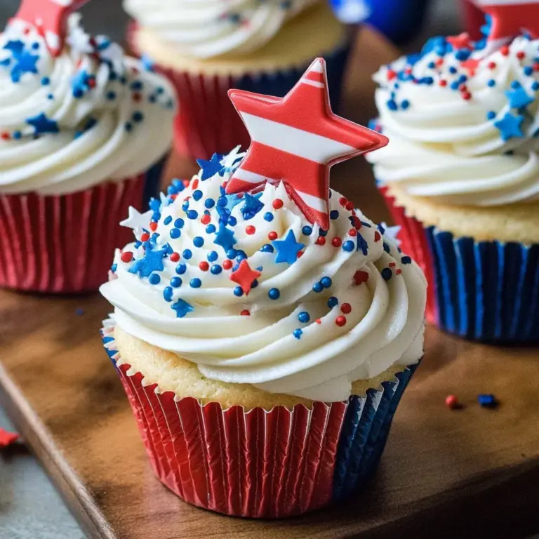 Red White and Blue Patriotic Cupcakes