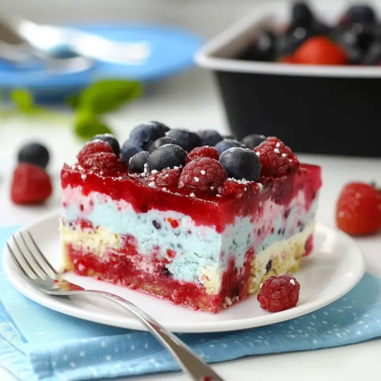Summer Berry Jello Lasagna