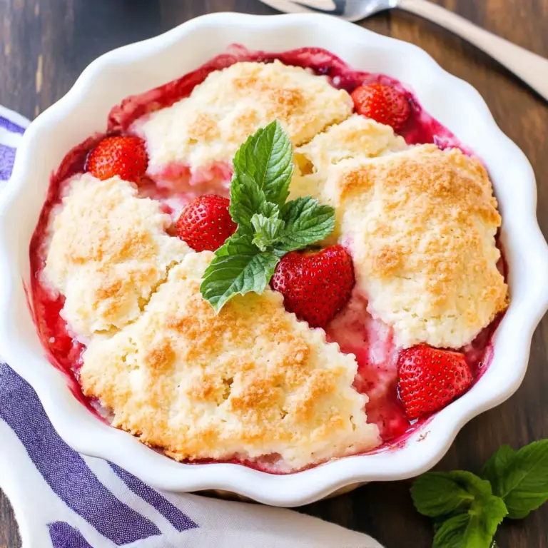 Easy Strawberry Cobbler with Lemon Biscuits