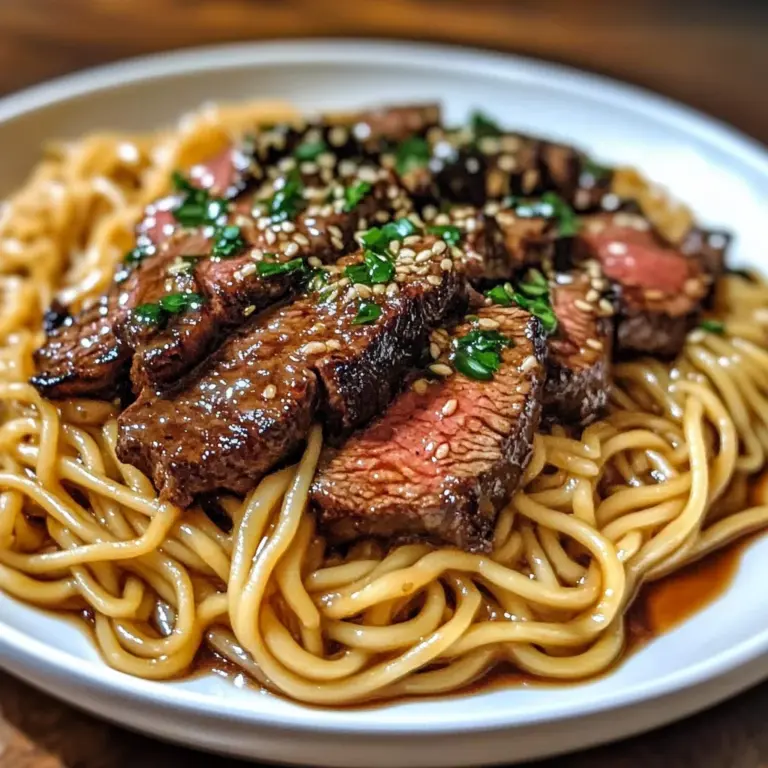 Garlic Butter Steak With Lightning Noodles Recipe