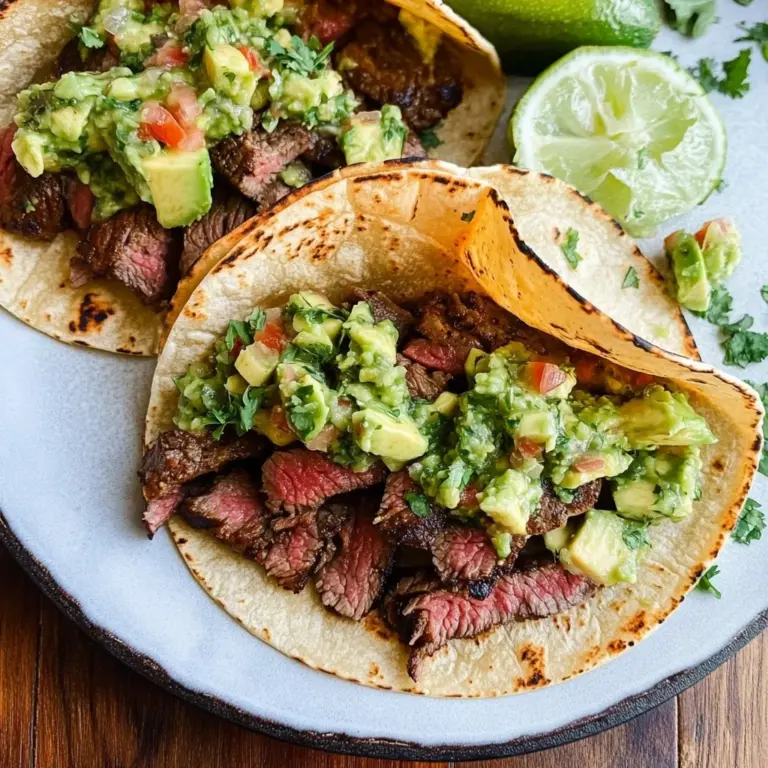 Grilled Steak Tacos with Avocado Salsa