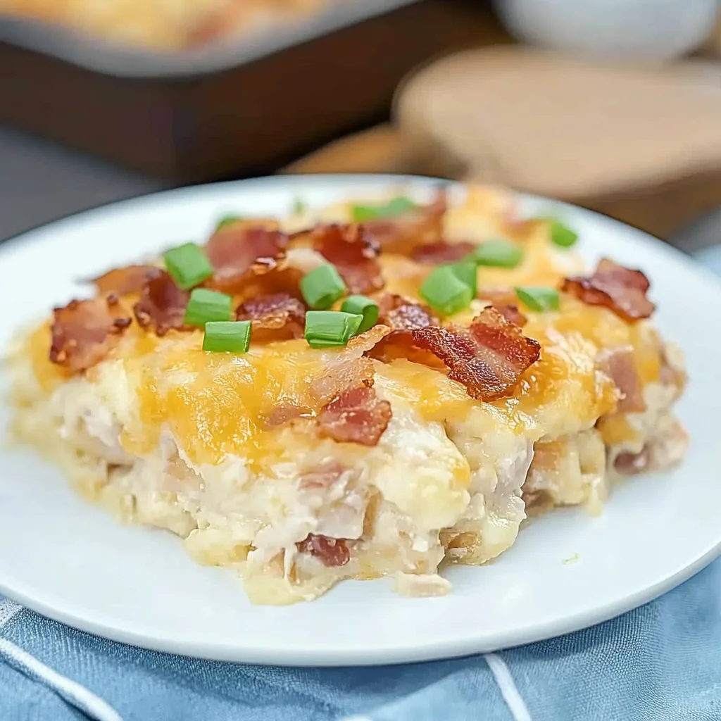 Keto Cauliflower Casserole, Loaded Chicken Bacon Ranch