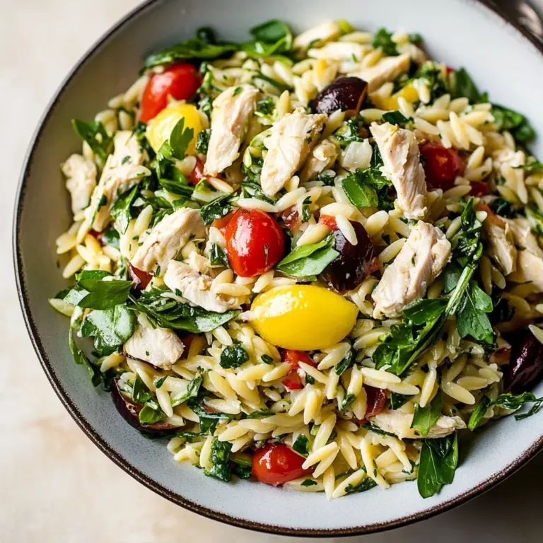 Lemon Orzo Salad with Chicken
