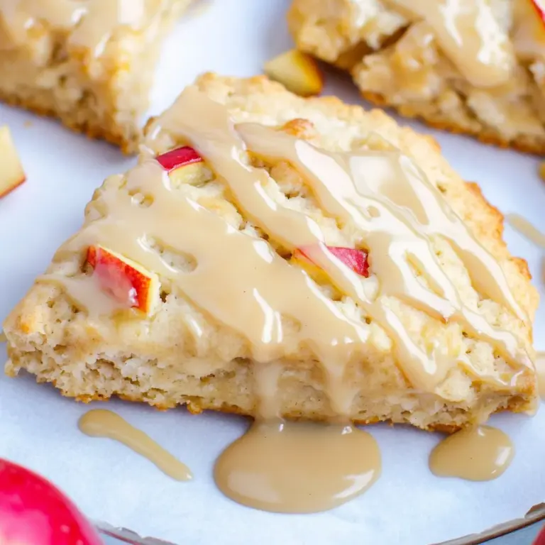 Moist Apple Scones with Maple Glaze