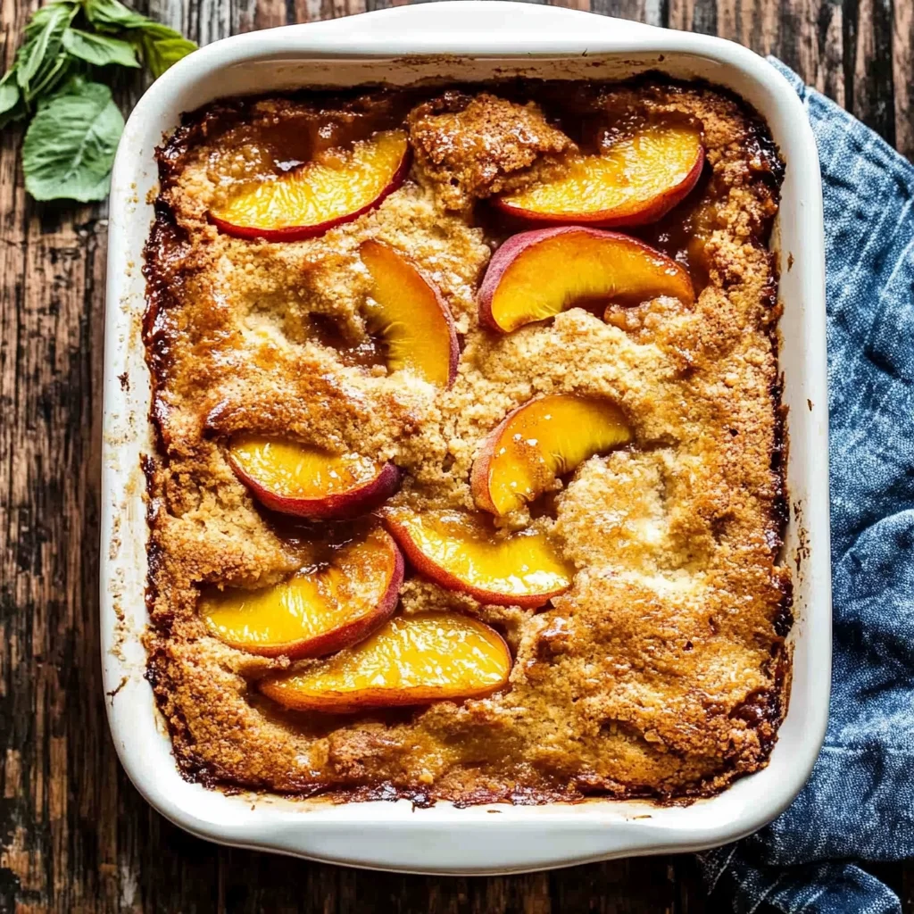 Old School Easy Brown Sugar Peach Cobbler