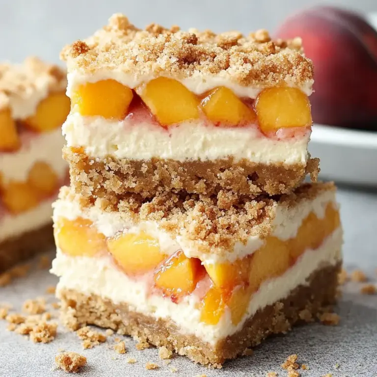 Peaches and Cream Desserts: Irresistible Peach Cobbler Cheesecake Bars for Every Occasion