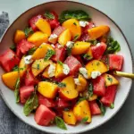 Refreshing and Juicy Watermelon Peach Salad for Hot Summer Days