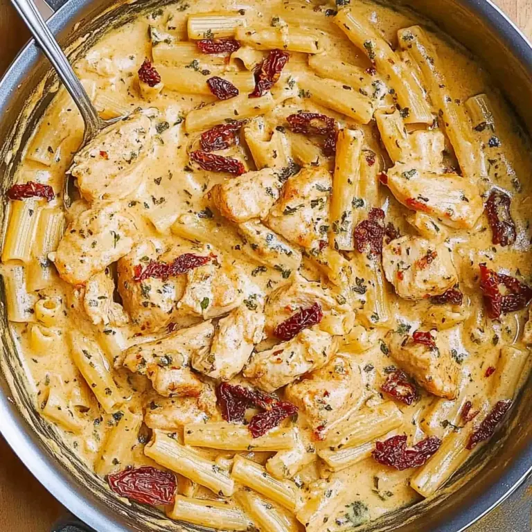 Sun-Dried Tomato Pasta with Chicken and Creamy Mozzarella Sauce