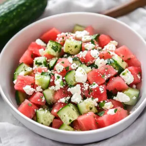 Watermelon Salad with Cucumber and Feta