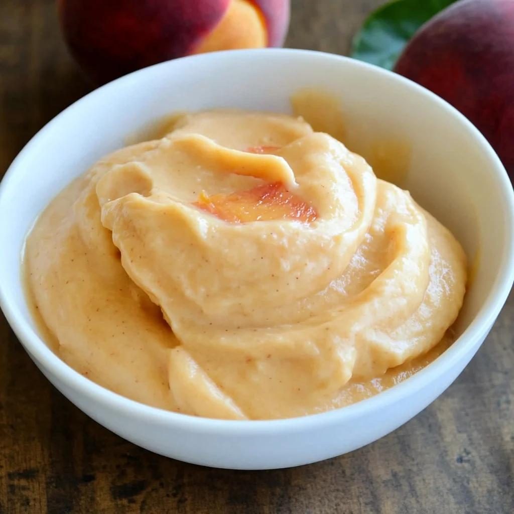 5-Minute Healthy Peach Frozen Yogurt