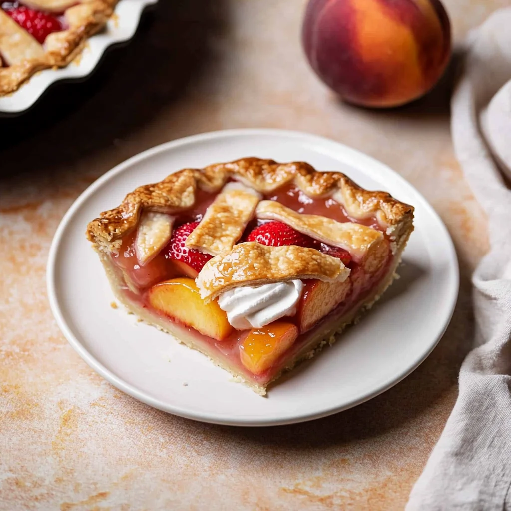 Brown Butter Strawberry Peach Pie