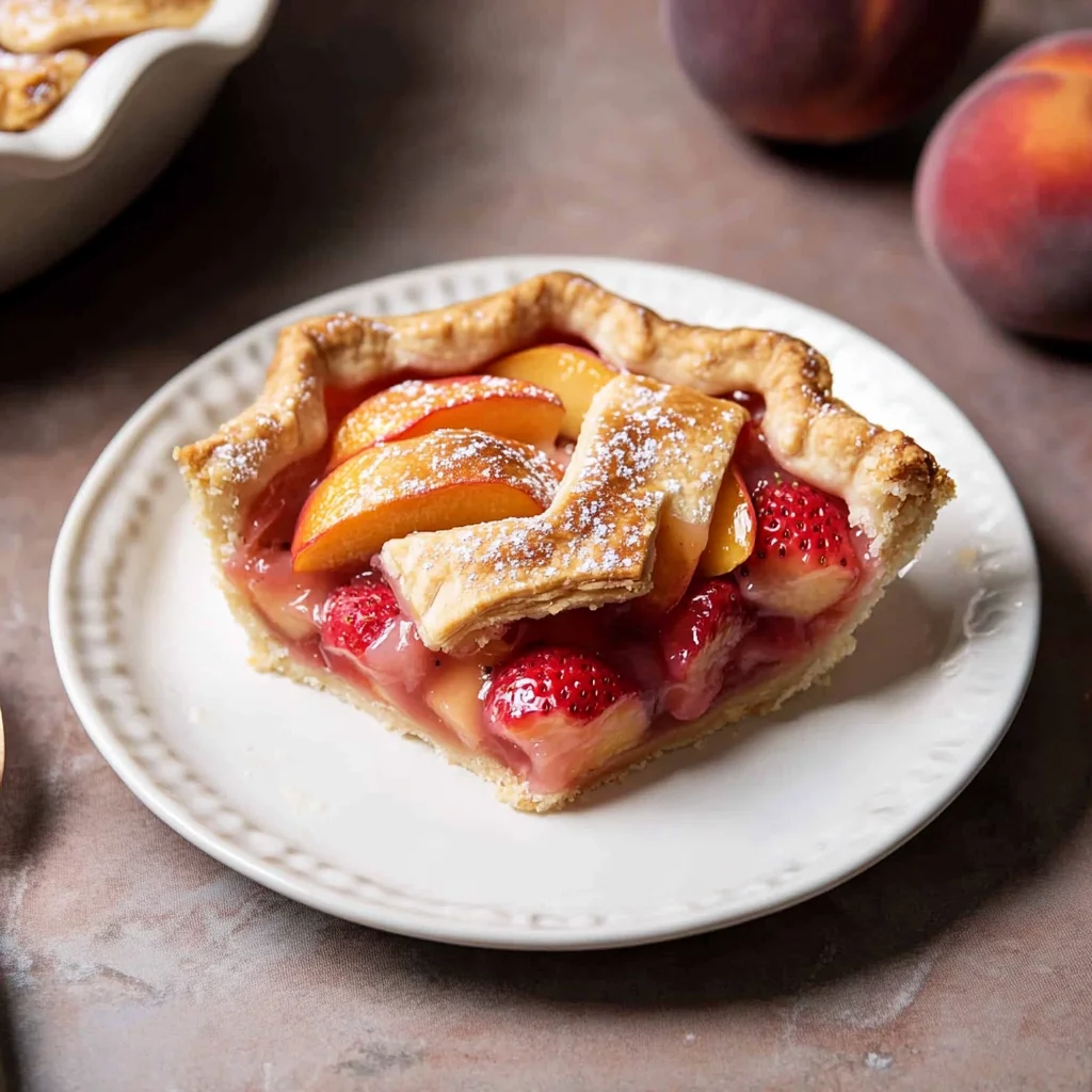 Brown Butter Strawberry Peach Pie