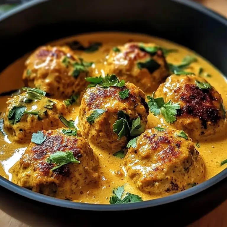Chicken Meatballs in Coconut Curry Sauce