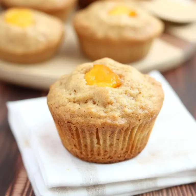 Healthy Honey Peach Muffins