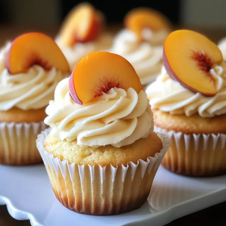 Honey Peach Cream Cheese Cupcakes