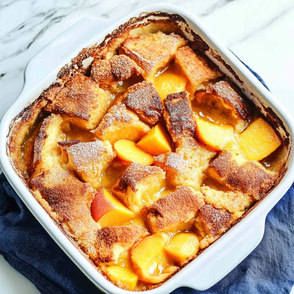 Peach Cobbler French Toast Bake