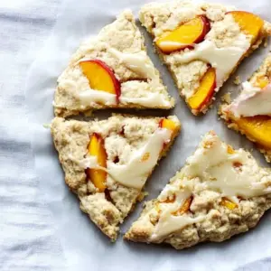 Peach Scones with Honey Vanilla Glaze