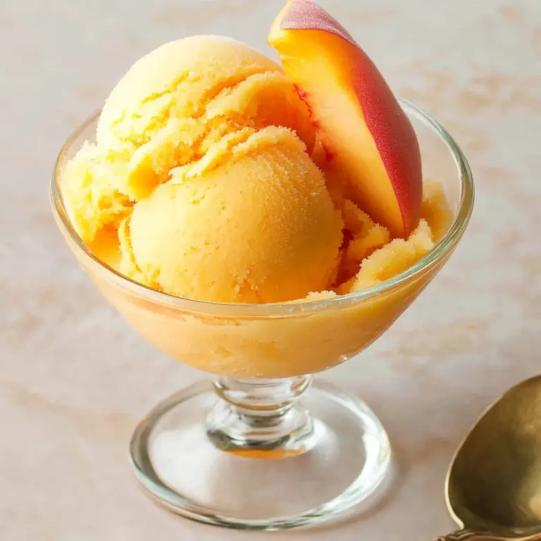 The Best Peach Sorbet Without Ice Cream Maker