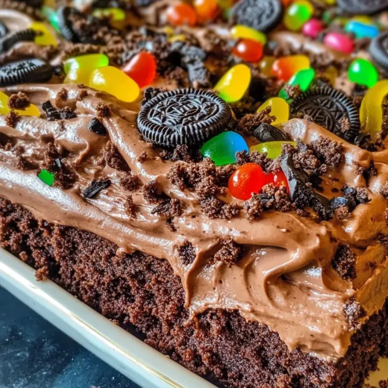 Chocolate Sheet Cake with Pudding & Frosting