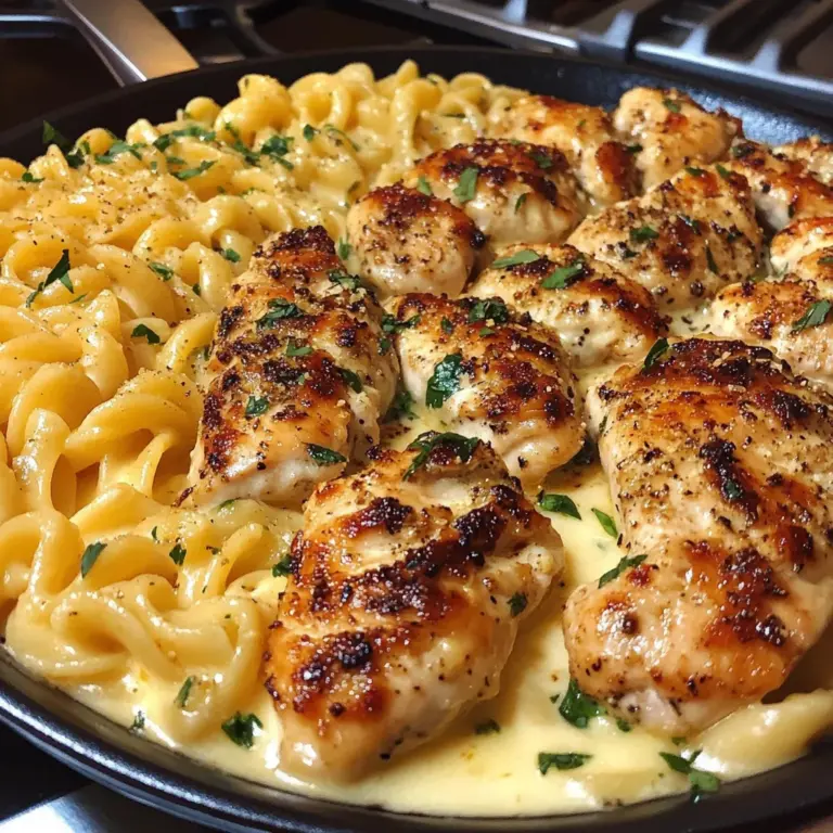 Creamy Garlic Butter Chicken with Twisted Cheddar Pasta