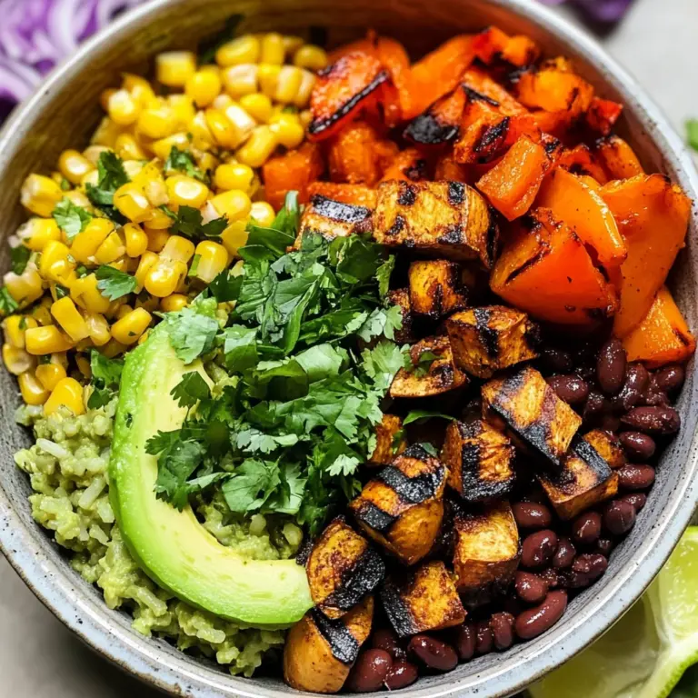 Grilled Veggie Burrito Bowls with Black Beans & Green Rice (Vegetarian, Vegan)