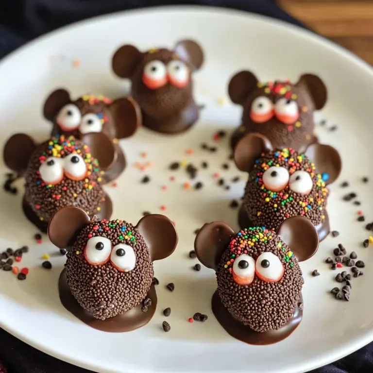 Halloween Dessert - Strawberry and Chocolate fudge mice