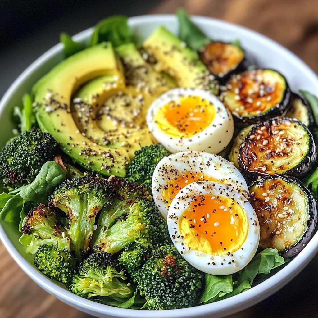 Jammy Egg Power Bowl with Roasted Veggies & Avocado