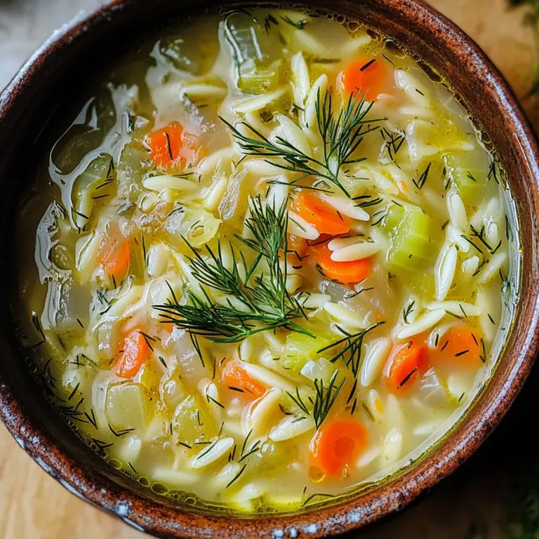 Orzo Leek and Dill Soup