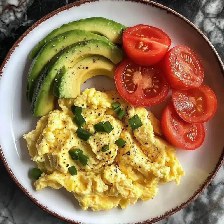 Scrambled Eggs with Avocado & Tomato