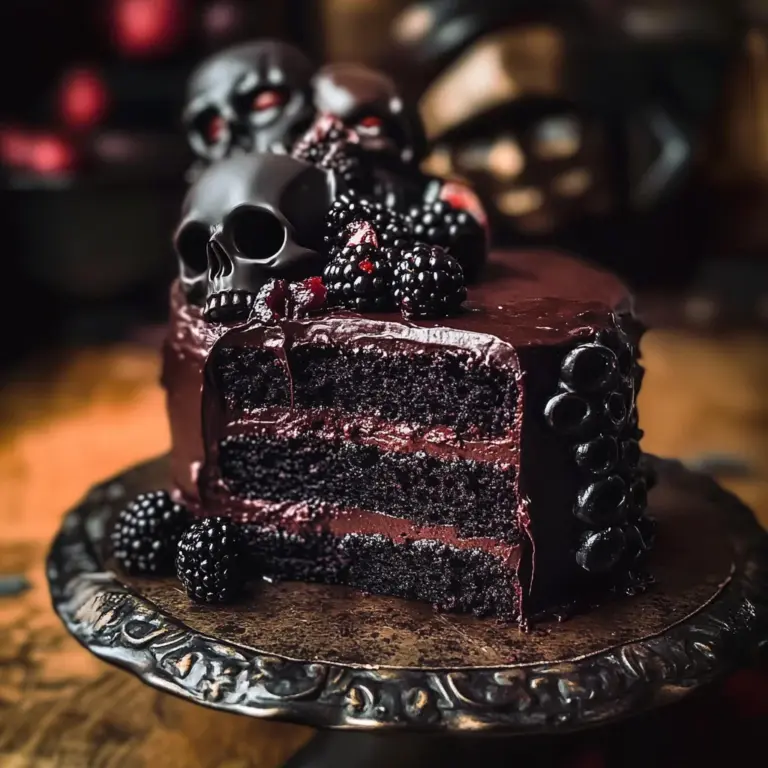 Spooky Black Velvet Halloween Cake