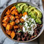 Sweet Potato Beef Bowl with Hot Honey and Cottage Cheese Recipe (Viral TikTok Recipe!)