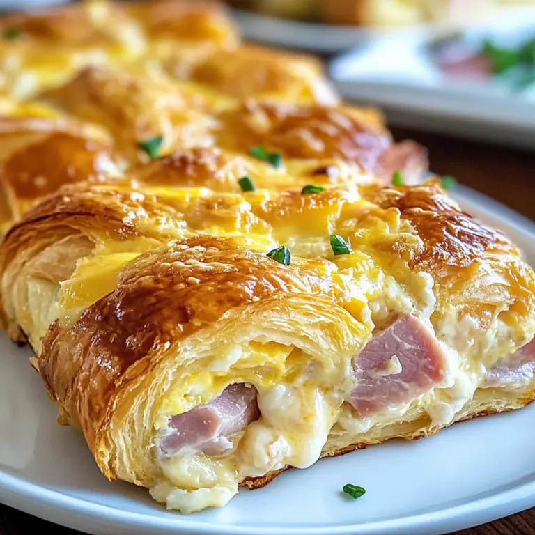 chicken chicken ham and Cheese Croissant Breakfast Casserole