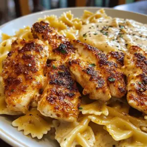 Cajun Chicken Bowtie Alfredo in Velveeta Garlic Sauce