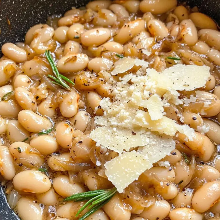 Caramelized Onion White Beans with Rosemary & Balsamic