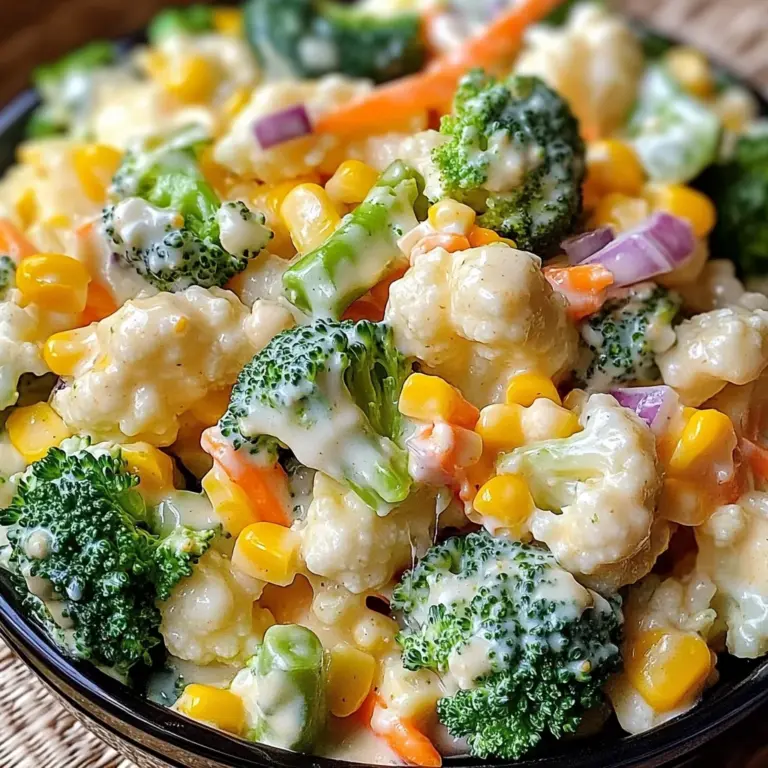 Creamy Broccoli Cauliflower Corn Salad