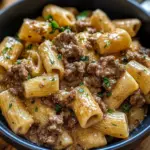 Creamy Garlic Beef Pasta