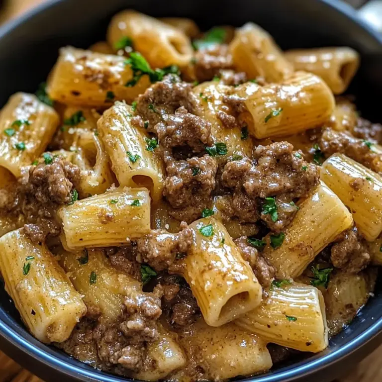 Creamy Garlic Beef Pasta