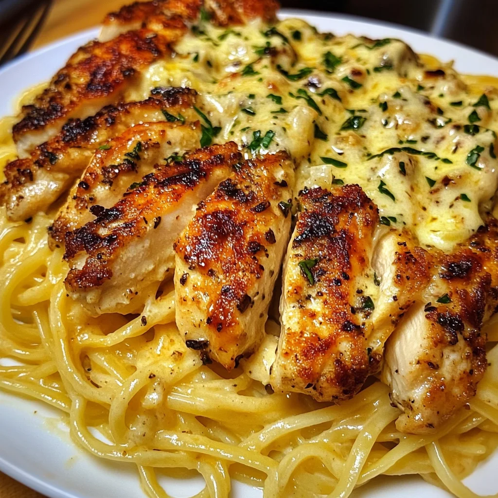 Creamy Garlic Chicken Linguine