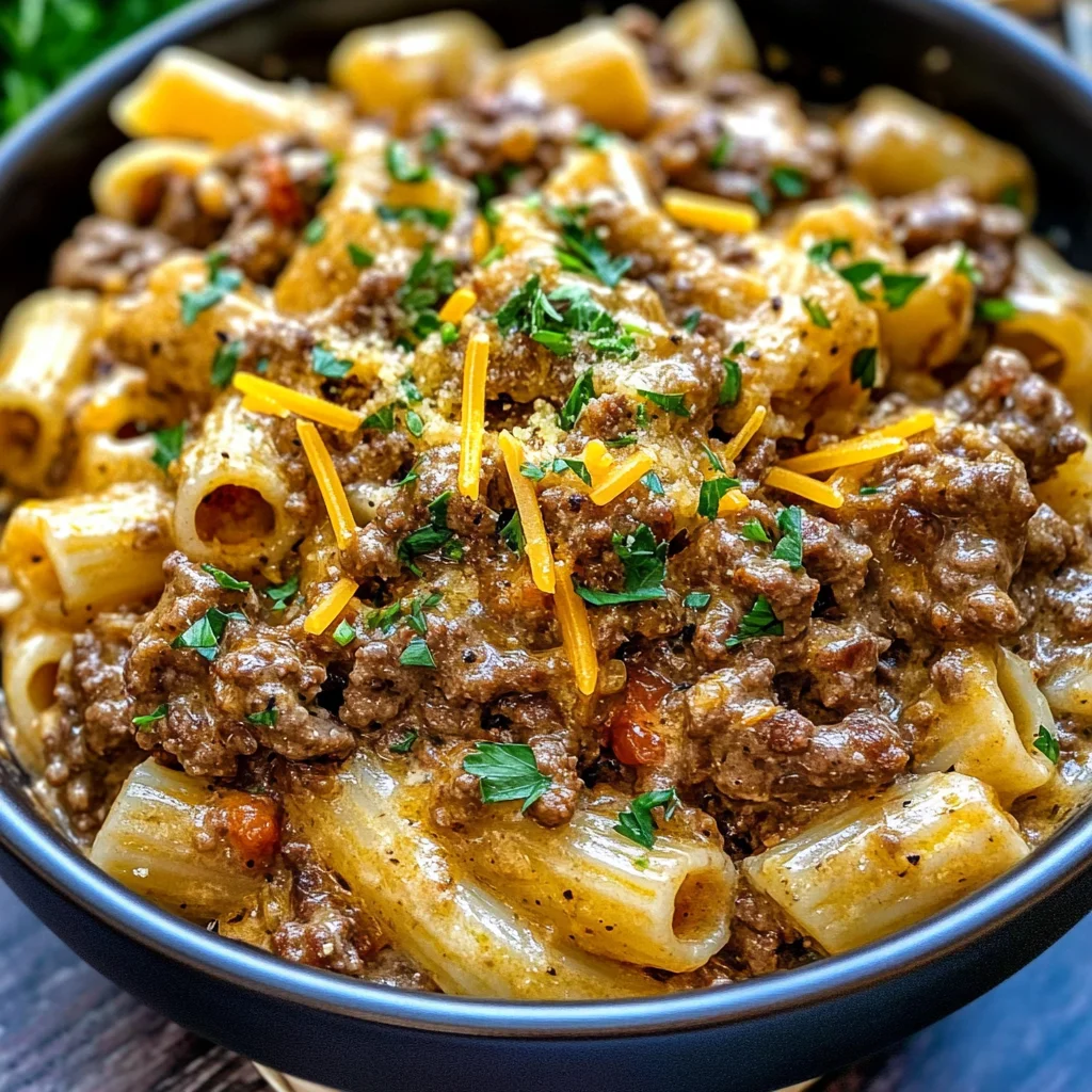 Decadent Beef and Pasta in Creamy Garlic Alfredo