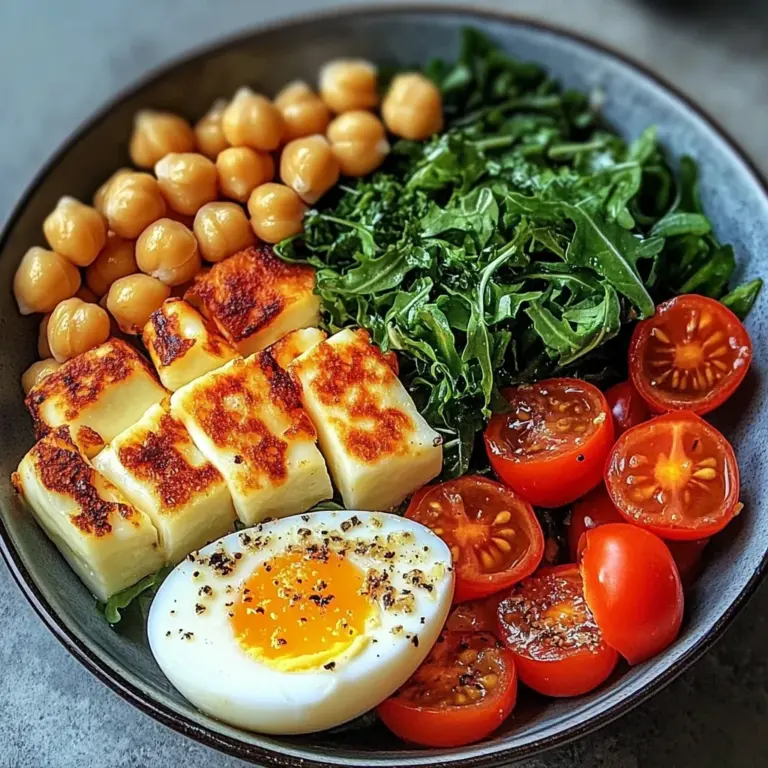 Halloumi & Chickpea Power Bowl with Soft-Boiled Egg