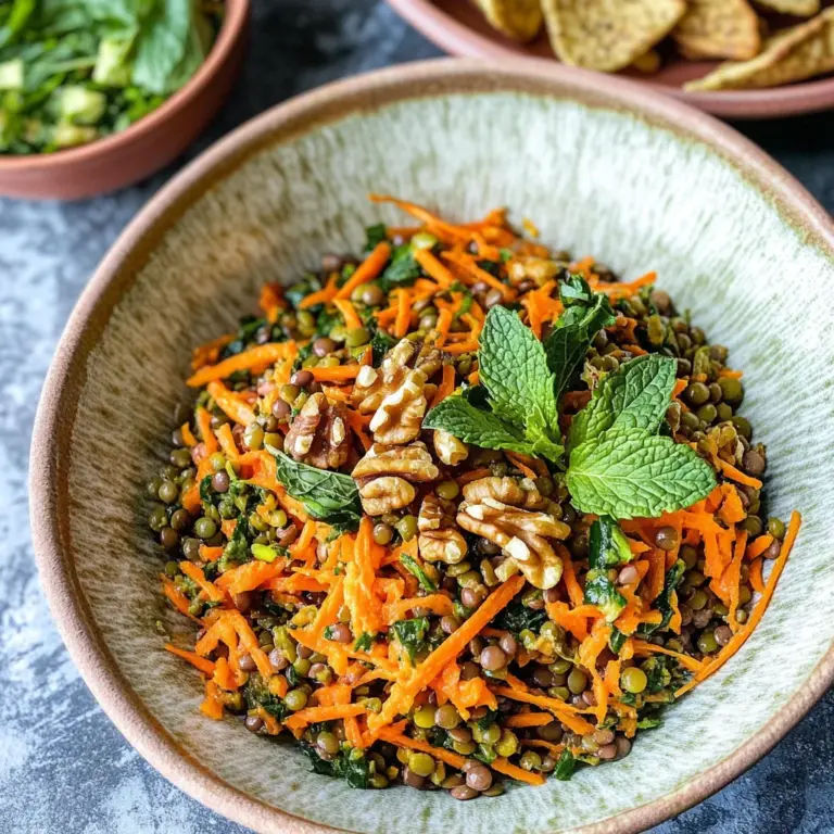 Moroccan Lentil Carrot Salad (Vegan)