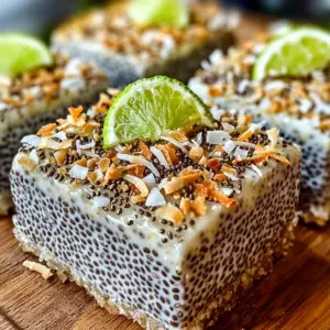 Refreshing No-Bake Chia Pudding Bars with Zesty Coconut Lime Flavor