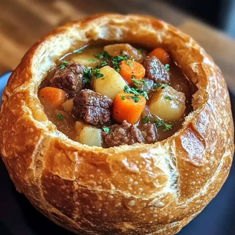 Beef Stew in Bread Bowls