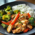 Chicken Stir-Fry with Steamed Broccoli & Fluffy Rice